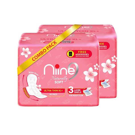Buy NIINE Naturally Soft Ultra Thin XL+ Sanitary Napkins for Heavy Flow ...