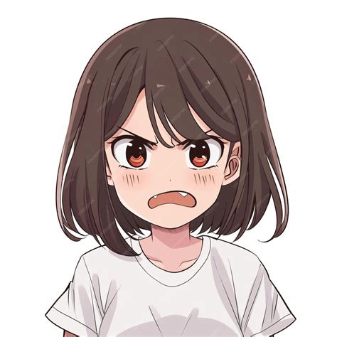 Premium Photo | Cute anime girl act angry icon 2