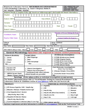 External Hospitals Request Microbiology ( ... Doc Template | pdfFiller