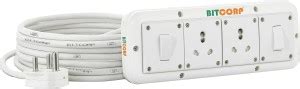 BITCORP Extension Board 15A 16A 20A 2 Sockets, 2 Switch (2500W) With 20 ...