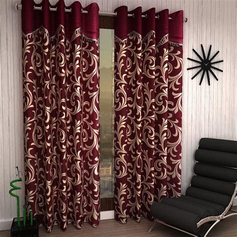 Buy Home Sizzler 2 Piece Eyelet Polyester Scroll Frill Window Curtain ...