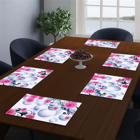 Buy Dakshya Industries PVC Printed Rectangle Shape Placemats Cutwork ...