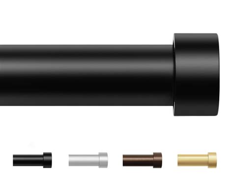 KAMANINA Black Curtain Rods 32 to 144 Inch (2.6-12 Feet), 1 Inch Heavy Duty Curtain Rods for ...