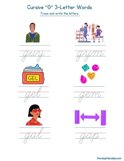 10 Cursive G Worksheets (Free Letter Writing Printables)