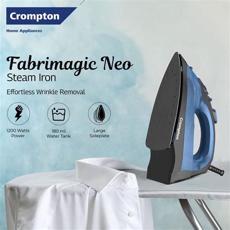 Crompton Fabrimagic Neo 1200 W Steam Iron with 180 ml water tank, Upto ...