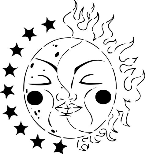 Moon And Sun Stencil