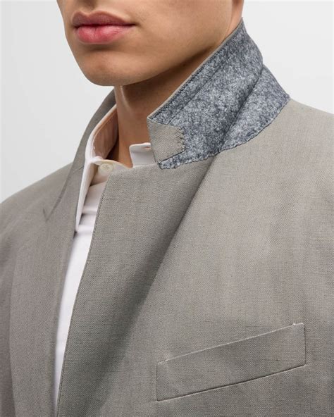 Ferragamo Men's Linen-Blend Canvas Sport Coat | Neiman Marcus