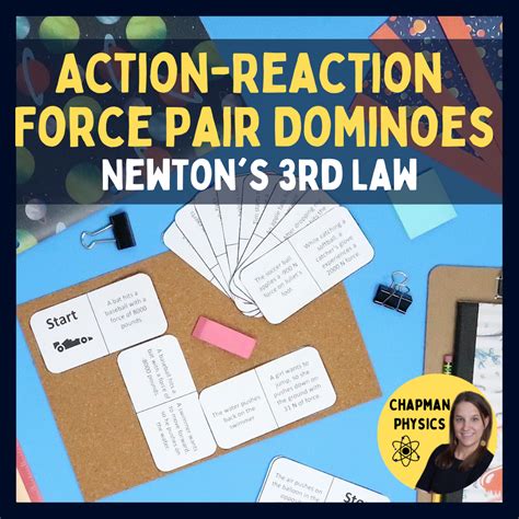 Newton’s Third Law: Action-Reaction Force Pair Dominoes & Worksheet for ...