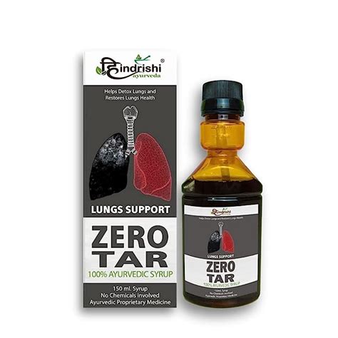 Buy Hindrishi Ayurveda Zero Tar Syrup for Lungs Detox Herbal Supplement ...