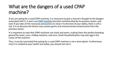 Image result for Dangers of Using CPAP Machine