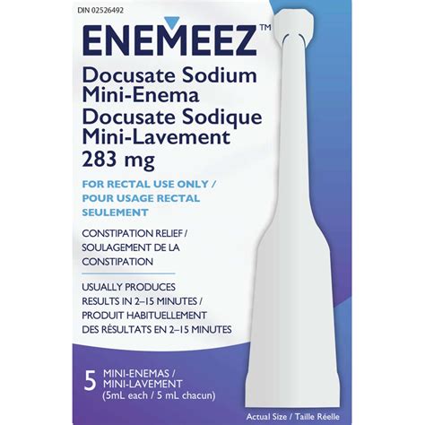 Docusate Sodium Mini-Enema for Fast Relief of Constipation - Easy Use, Non-Irritating Formula ...