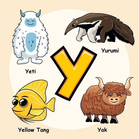 Animals Alphabet Letter Y for Yak Yeti Yuruni Yellow Tang 3281060 ...