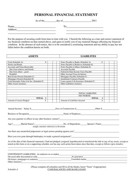 Image result for How to Create a Personal Financial Statement