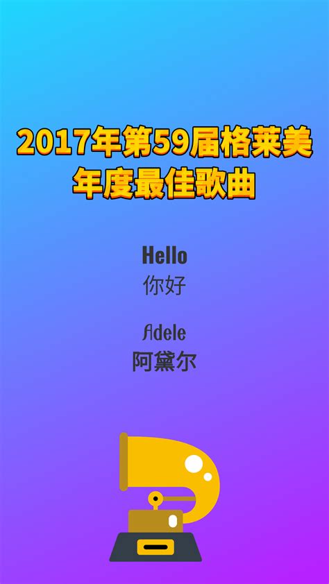 2017年第59届格莱美年度最佳歌曲Hello你好-Adele阿黛尔 - 哔哩哔哩