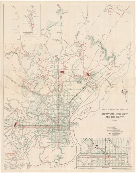 Philadelphia Rapid Transit Co. (Pennsylvania) System Map 1934 ...