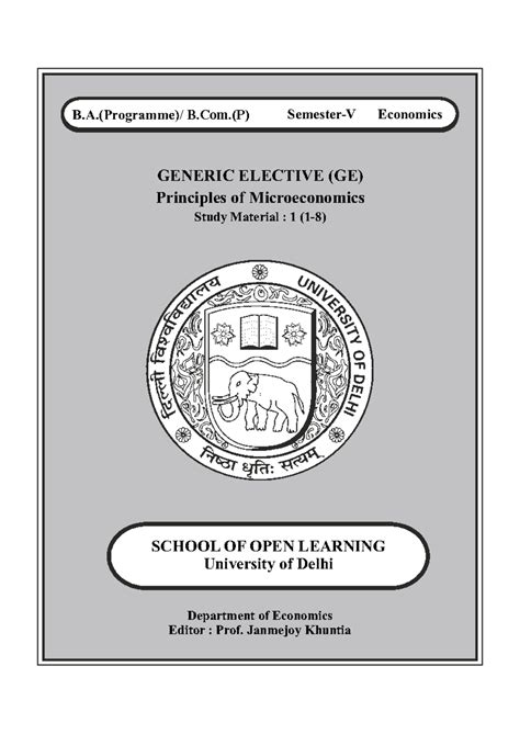 Study Material 1-8: Principles of Microeconomics (GE) at University of ...