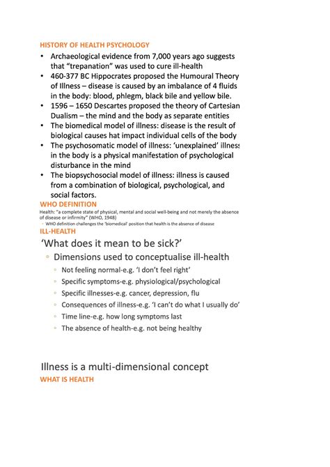 Health Stress and Coping - HISTORY OF HEALTH PSYCHOLOGY WHO DEFINITION ILL-HEALTH WHAT IS HEALTH ...