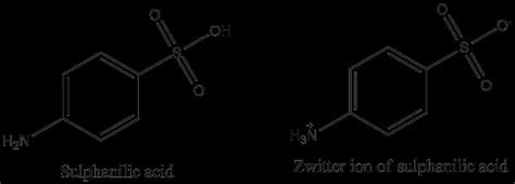 Zwitterion structure of sulphanilic acid - Brainly.in