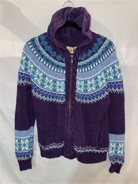 Vintage B. Moss Women's Hooded Zip Up Sweater Cardiga… - Gem