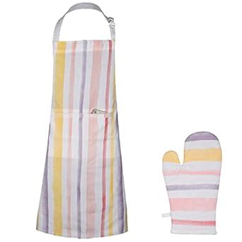 Buy SKANDA FAB Printed 100% Cotton Kitchen Apron and Oven Glove Set ...