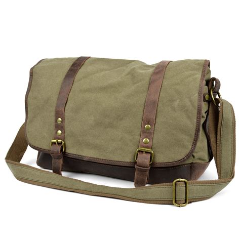 Olive Green Canvas Messenger Bag | In stock! | Convey