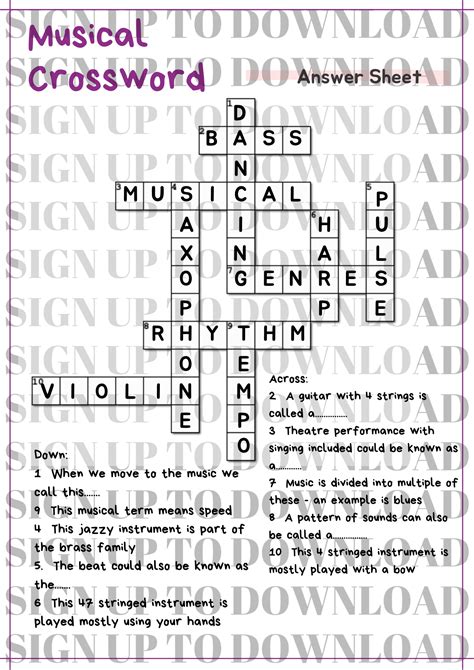 A Selection Of Musical Crosswords - Schools Music Market