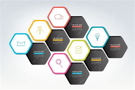 Elementos de design de infográficos hexagonais para infográfico de ...