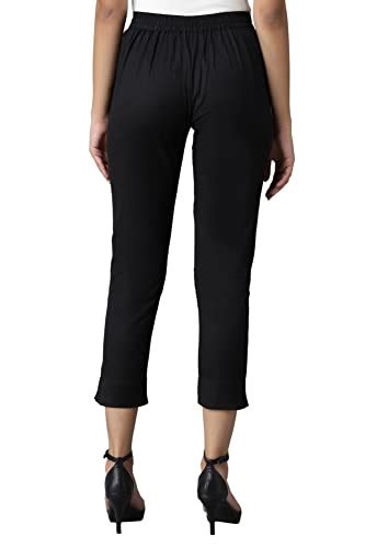 Buy Elleven Women Trouser, Black, S at Amazon.in