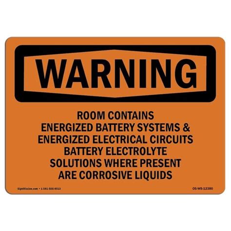 Signmission Safety Sign, OSHA WARNING, 18" Height, 24" Width, Room ...