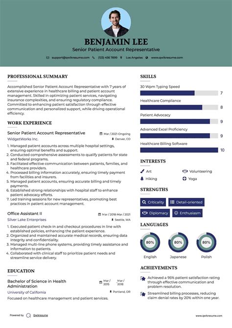 10+ Patient Account Representative Resume Samples & Templates for 2025