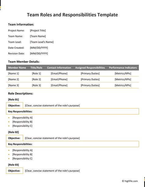 Job Expectations Template - Word | Google Docs - Highfile