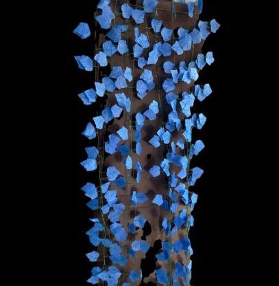 Divine Style Artificial Blue Garland Money Plant Leaf Bail Wall Hanging ...