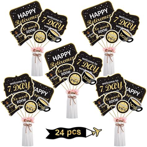 Boao24 Pcs Retirement Party Decoration Set Retirement Table Decorations ...