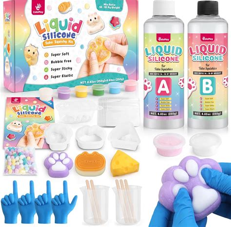 Amazon.com: Taba Squishy Kit - 64OZ Rubber FuFu Squishy Kit with Guided ...