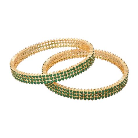 Buy Cubic Zirconia Bangle Gold Plated Kada Bracelet Indian Bollywood ...