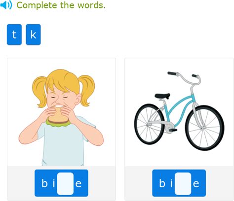 IXL - Complete the silent e words (Class I English practice)