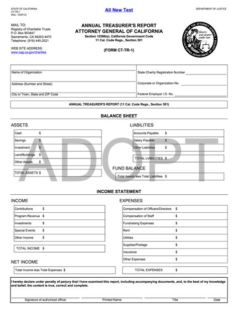 Fillable Online oag ca ct tr 1 Fax Email Print - pdfFiller