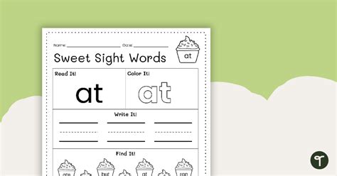 At Words Worksheet 的图像结果