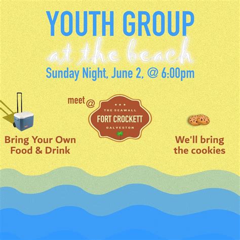 Youth Group @ the Beach, Fort Crockett Seawall Park, Galveston, 2 June ...