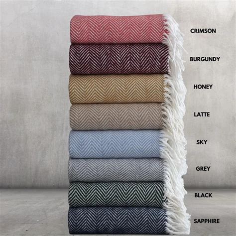 Buy Premium Edit O1W Pashmina Wool Throw Blend Herringbone Colour ...