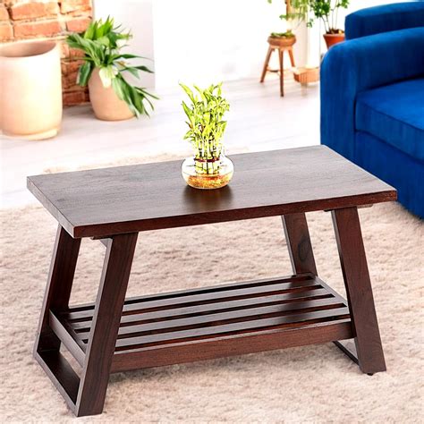 Ikiriya Alison Sheesham Wood Coffee Table in Dark Walnut Finish (1 Yr ...