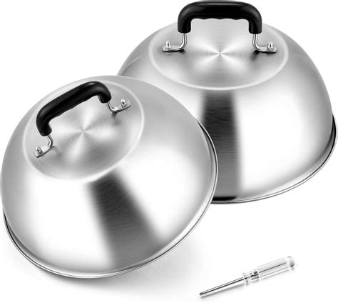 Buy Cheese Melting Dome Set of 2(12 inch), Joyfair Large Stainless ...
