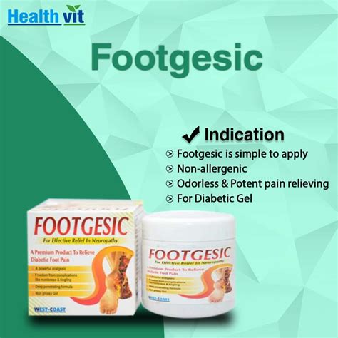 Buy WEST COAST FOOTGESIC GEL RELIEVES DIABETIC FOOT PAIN - 100G Online ...