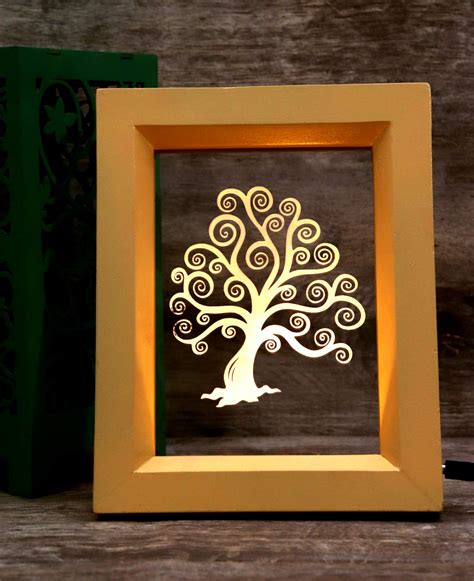 Buy G Gojeeva The Tree 3D LED Light Wooden Frame Desk Lamp Perfect for ...