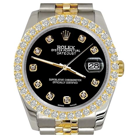 Rolex Datejust 116233 36mm 2-Tone 3.05CT Diamond Bezel/Black Dial ...