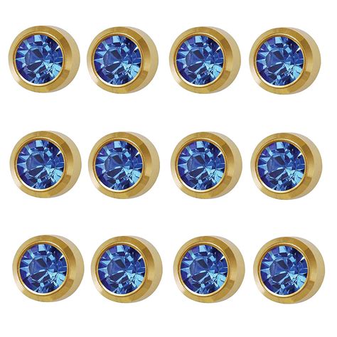 2MM September – Sapphire Birthstone Bezel 24K Pure Gold Plated Piercin ...