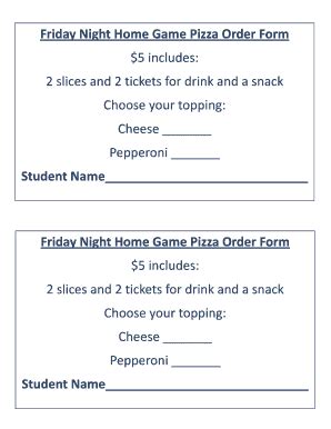 Fillable Online Dinner order formpub Fax Email Print - pdfFiller