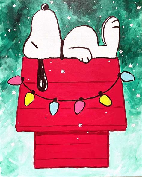 Download Cute Snoopy Christmas Green Watercolor Wallpaper | Wallpapers.com