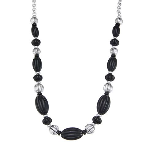 Napier Silver Tone Beaded Collar Necklace
