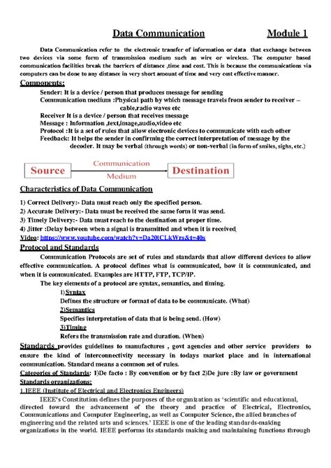 Data Communication Concepts - BCAMCAS Module 1 Overview - Studocu